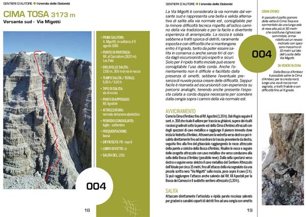 Scheda cima del libro 3000 delle Dolomiti