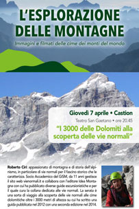 Presentazione libro 3000 delle Dolomiti a Esplorazione delle Montagne